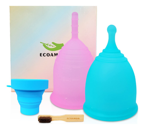 Ecoamor Juego De 2 Vasos Menstruales Reutilizables Ecologico