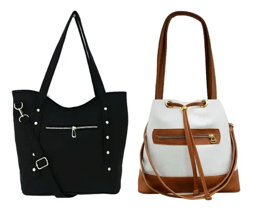 Promo X 2 Carteras De Mujer De Cuero Pu Modelo Cartera Grande A4