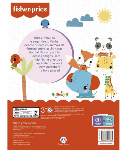 Livro Grampeado Fisher Price - Aprendendo As Horas