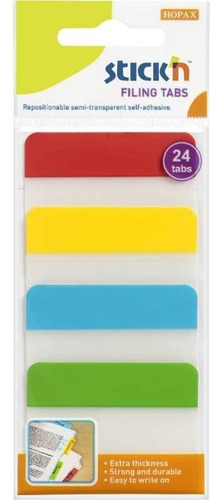 Banderitas Plasticas Autoadhesivas Stickn 4 Colores 24 Hojas