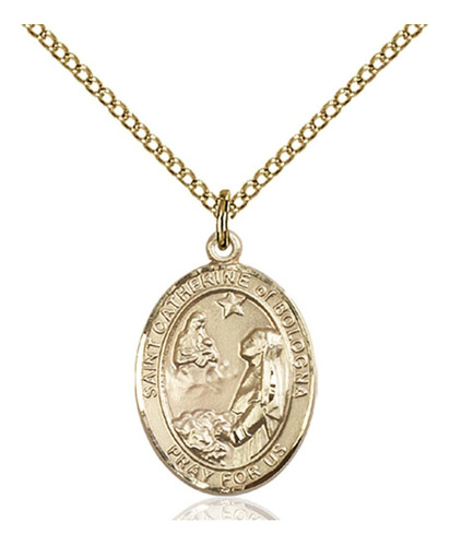 St Catherine Bolonia Hand-crafted Oval Medalla Colgante