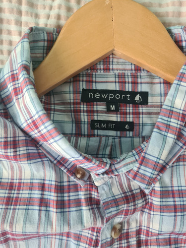 Camisa Hombre Newport Manga Larga Talle M Slim Fit 