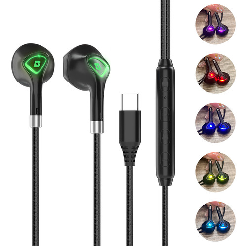 Fone De Ouvido P/ Android Tipo C P/ Samsung E Para iPhone 15 Cor Preto