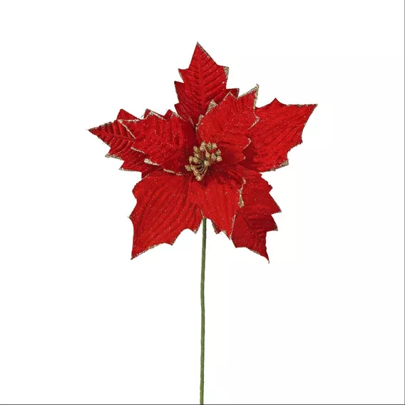 Vara Flor Nochebuena Fina 57cm Rojo Mylin