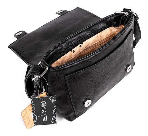 Imagen 2 de 6 de Carteras Bandoleras Amayra Mujer Cuero Sintetico Negras