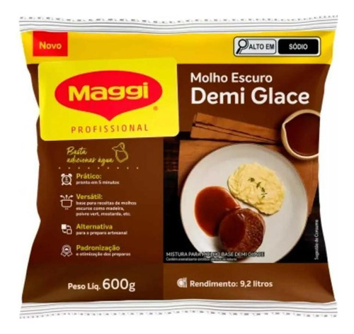 Molho Demi Glacê Escuro 600g Maggi Nestle Profissional