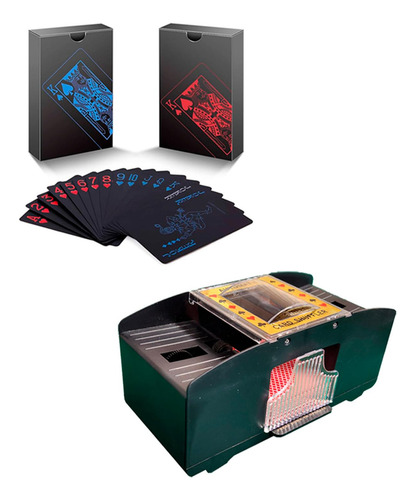 Set De 2 Barajas De Poker 100% Plástico Lavables Con Barajad