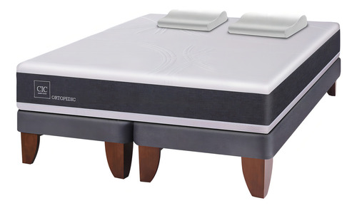 Cama Europea 2 Plazas Cic Ortopedic + Almohada Viscoelástica