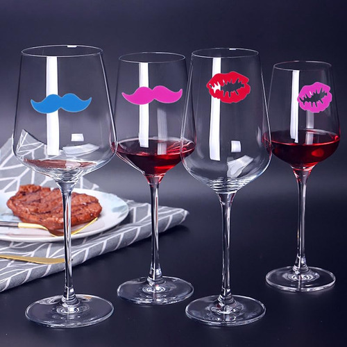 Marcadores De Copas De Vino De Silicona Para San Valentn Con