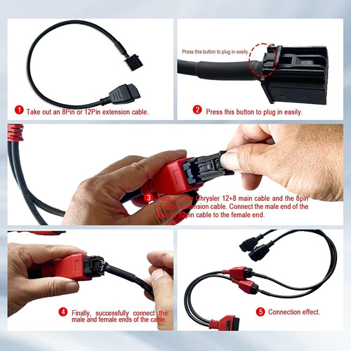 Obd2 Cable Adaptador De Extensión 12 8 Ds808 Maxisys M...