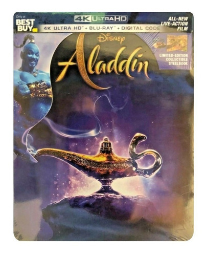 Aladdin 2019 Disney Steelbook Pelicula 4k Ultra Hd + Blu-ray