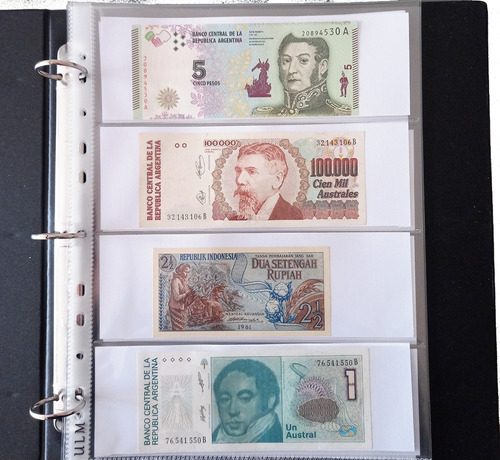 Imagen 1 de 3 de 10 Hojas Semirígidas 4 Espacios P/billetes Importadas Ulm 