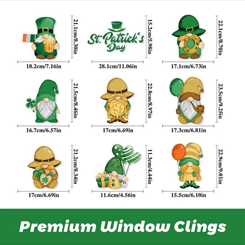 #. Adhesivos For Ventanas Con Diseño De San Patricio De Q