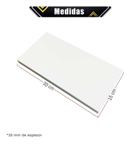 Imagen 3 de 5 de 3 Repisas Flotantes Minimalistas Melamina Vintage 30x15 Color Blanco
