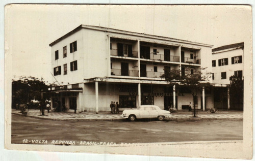 Cartão Postal Antigo Volta Redonda Rj Praça Brasil