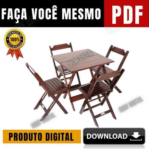 Projeto Mesa E Cadeira Dobrável De Bar Português
