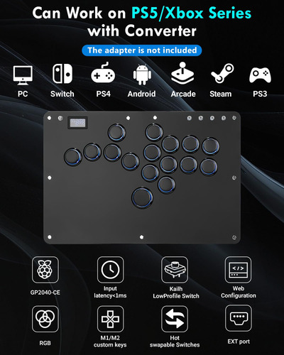 Arcade Stick Para Pc Ps3 Ps4 Switch Controlador 16 Botones