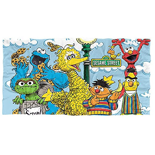 Toalla De Playa Oficial De Sesame Street Retro Gang Lic...