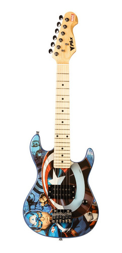 Guitarra Infantil Stratocaster Phx Marvel Capitão América Nf