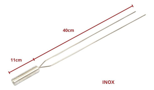4x Espetos De Inox Lâmina 40cm Duplo/coração Para Churrasco