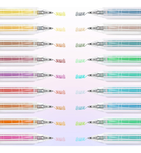 Colored Gel Pens For Journaling 18pcs Retractable Color...