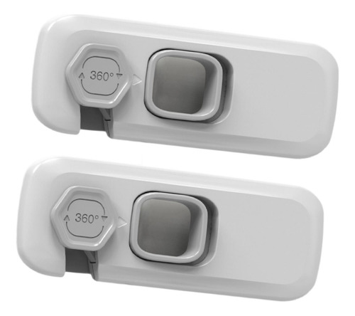 4 Set De 2 Candados Para Protección De Armarios Gris