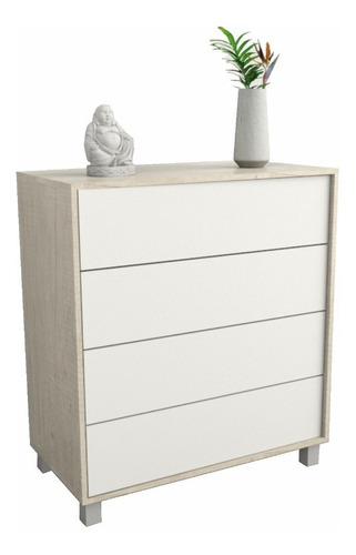 Comodas Chiffonier Melamina Cajonera + Sin Cargo Capital Federal Color Nevado Con Everest