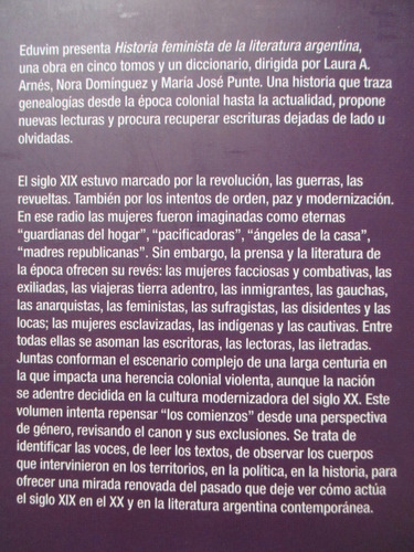Imagen 10 de 10 de Hist Feminista De La Literatura Argentina 1 Otros Comienzos