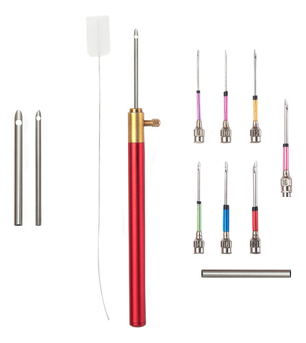 Kit Bordado Hilo Lana 10 Agujas Mango Y Enhebrador 