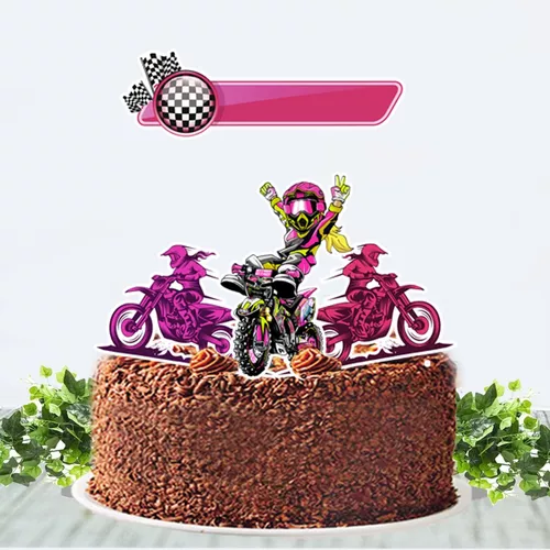 Topo tema motocross moto personalizado topo de bolo