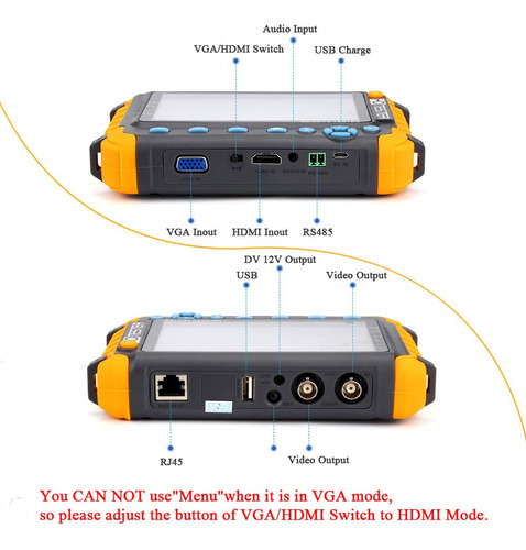 Probador De Cctv Iv8w Rs485 Ptz Control Vga Hdmi Entrada