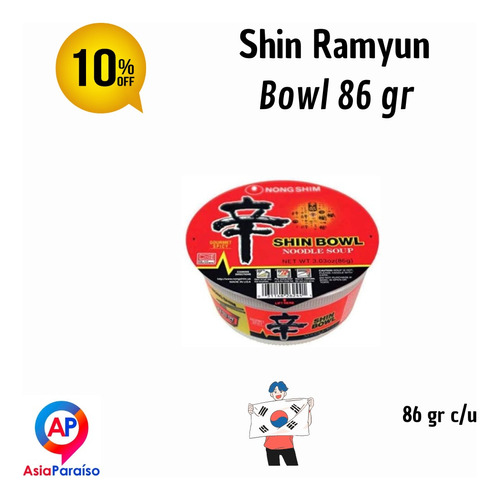 Shin Ramyun Bowl Fideo Coreano - g a $198