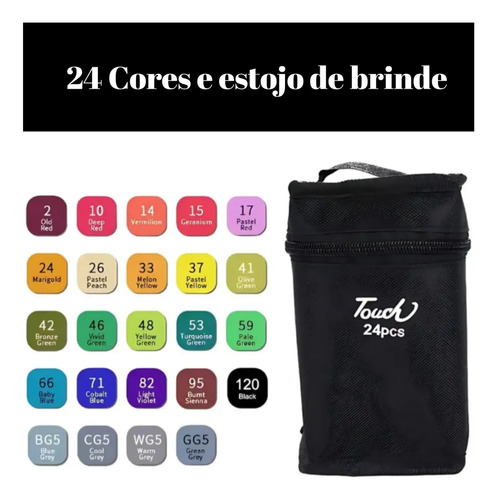 Livro De Colorir+ Estojo De Canetinhas Coloridas 24 Canetas