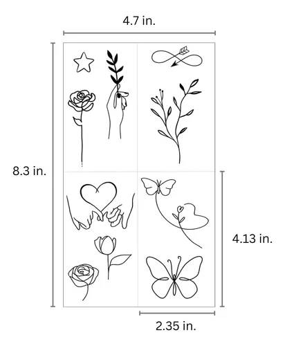 Mini Tatuajes Temporales De Línea Fina «tatuajes Pequeños»