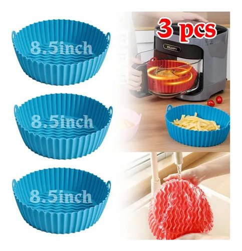 . Kit 3 Moldes Silicona For Air Fryer