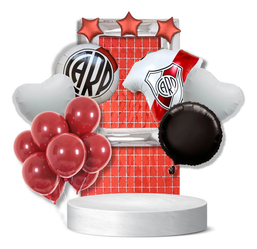 Combo Globo Metalizado Marco Selfie Pelota Camiseta River