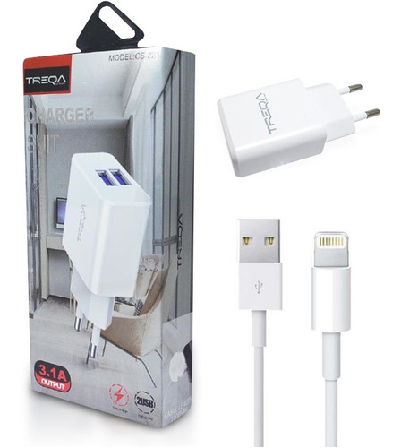 Cargador De Pared 2 Puertos Usb Cable iPhone - 3.1ah