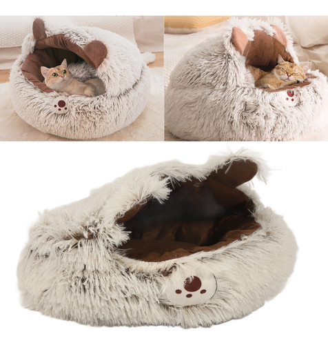 Cama Tipo Cueva Para Gatos, Semicerrada, Suave, Cómoda, Cáli