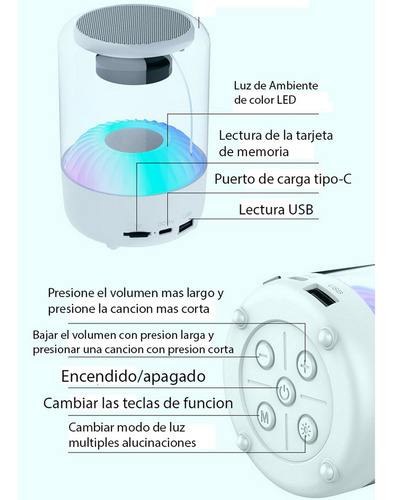 Bocina Bluetooth Altavoces Inalámbricos Multicolor Altavoz