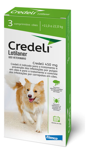 Antipulgas Credeli Para Cães 11,0 A 22,0kg - Elanco