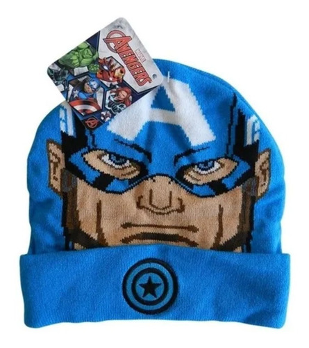 Gorro Tejido Avenger Vngadores Azul Capitan