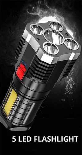 Linterna Usb Recargable Cob De 5 Niveles De Alta Potencia .