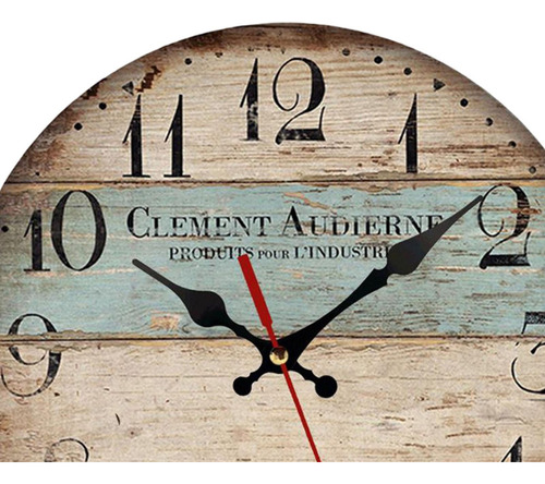 Reloj De Pared Redondo Decorativo De Madera Silencioso Que A