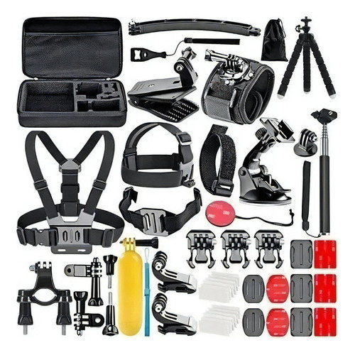 Kit Maleta Gopro 51 Accesorios Para Cámaras De Deportes