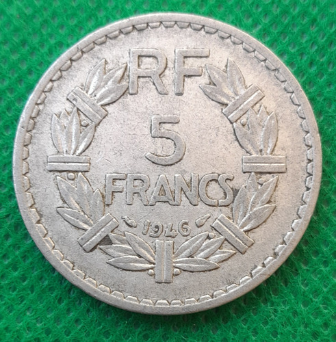 Moneda De Francia De 5 Francos, Año 1946, Excelente Estado