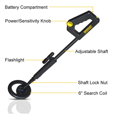Allsun Detector De Metales De Playa Diy Mano Alta Sensibilid