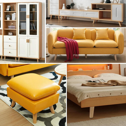 4u Pies De Apoyo De Madera Maciza Para Muebles 20cm