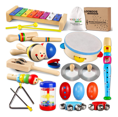 Juego De Instrumentos De Percusión Para Niños Madera Educati