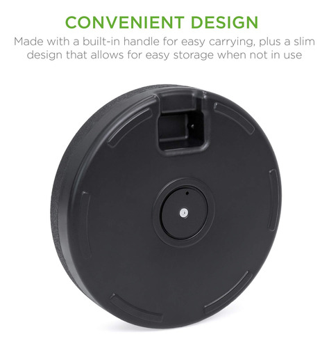 Soporte Base Para Sombrilla De Patio Rellenable Negro Lisa