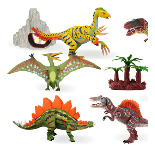 Dinosaurios De Juguete Con Movimiento Para Niños Kit Con 6 P